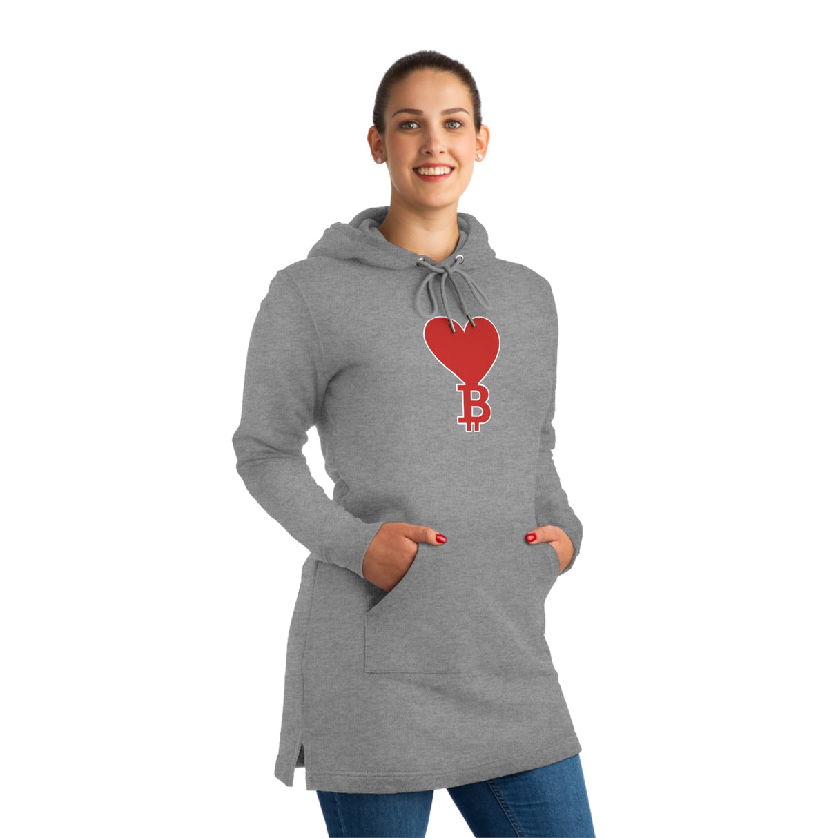 Hoodie Long Streeter "Bitcoin Heart"