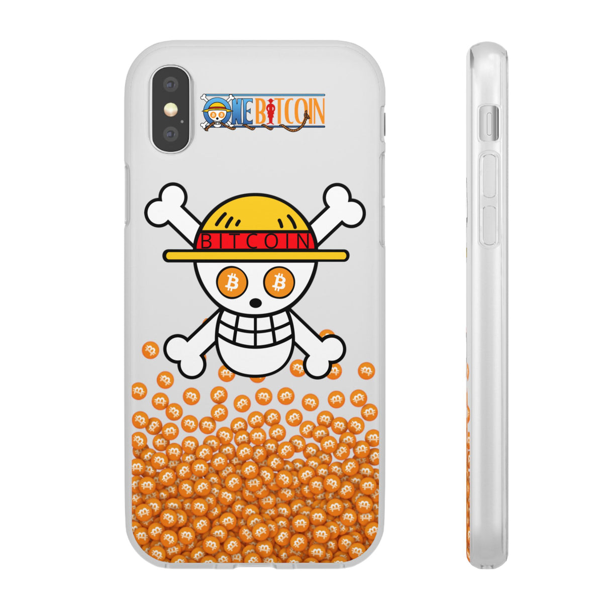 Coque de Téléphone Bitcoin Pirate Flex Transparent