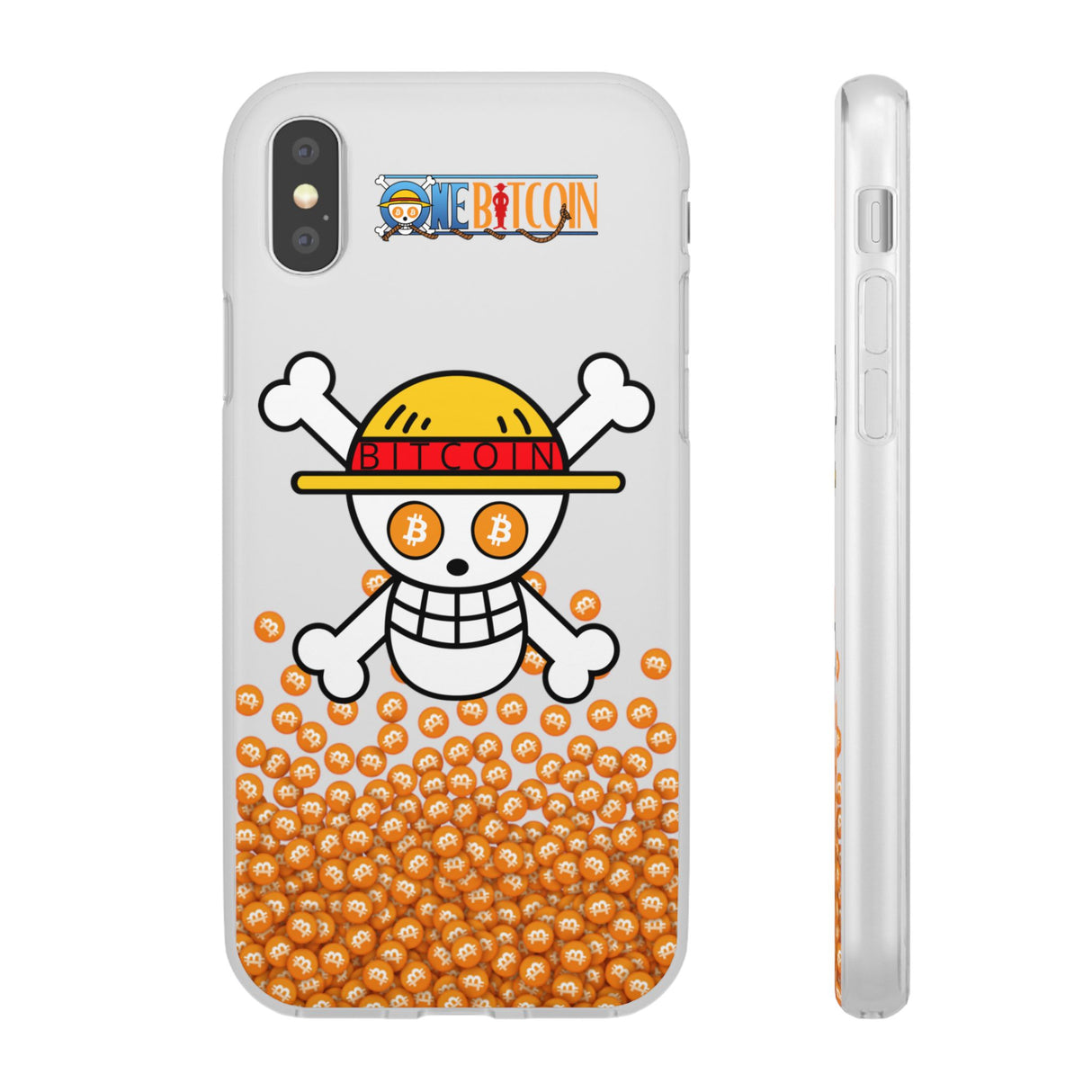 Coque de Téléphone Bitcoin Pirate Flex Transparent