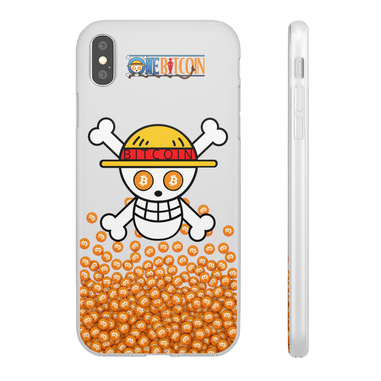 Coque de Téléphone Bitcoin Pirate Flex Transparent