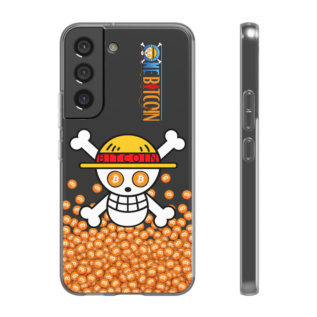 Coque de Téléphone Bitcoin Pirate Flex Transparent