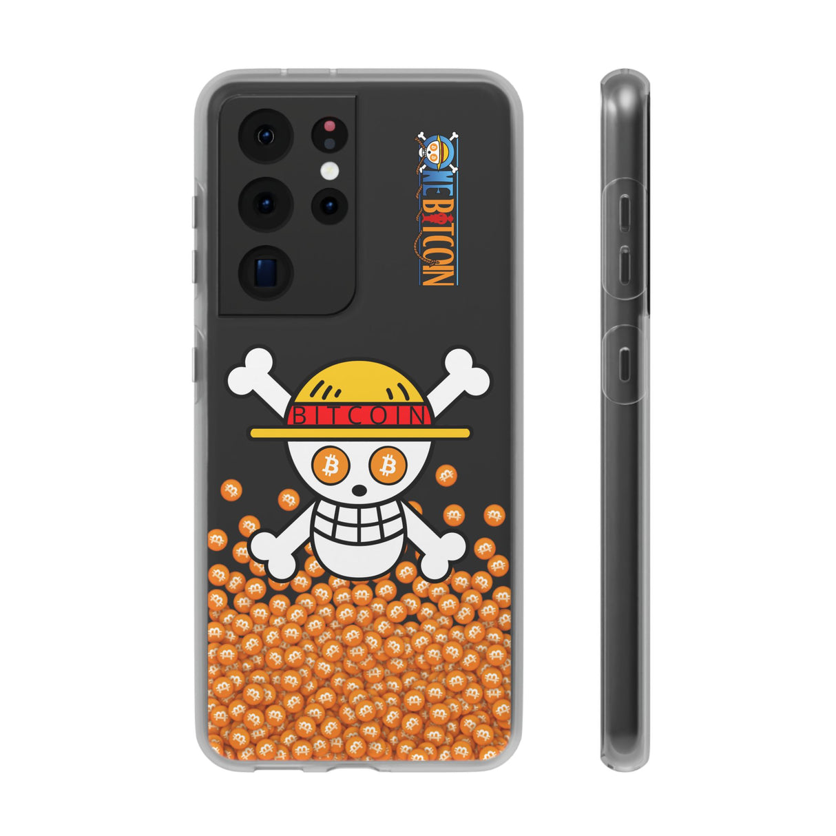 Coque de Téléphone Bitcoin Pirate Flex Transparent