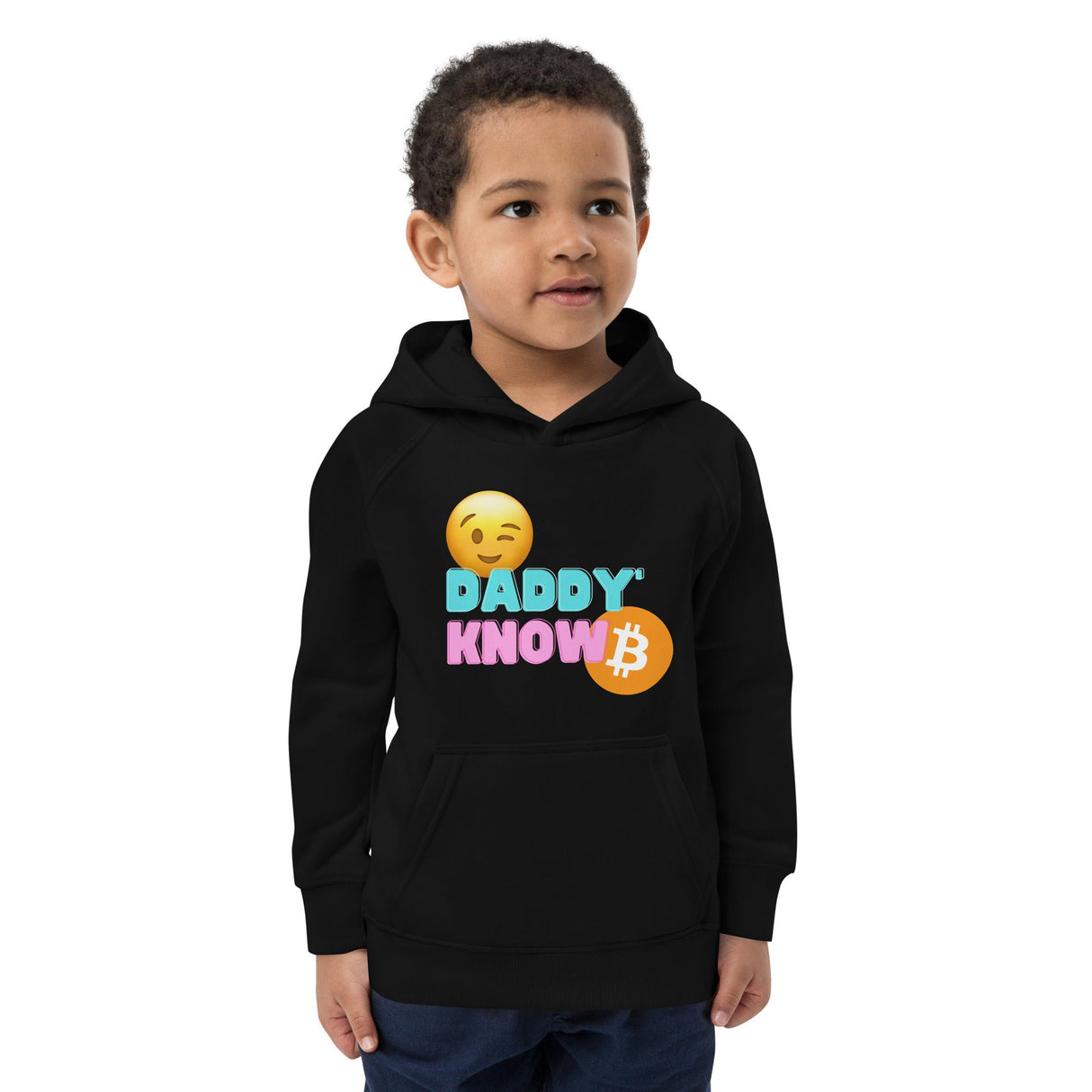 Sweat à capuche écologique pour enfants "Daddy Know" - Nakamoda